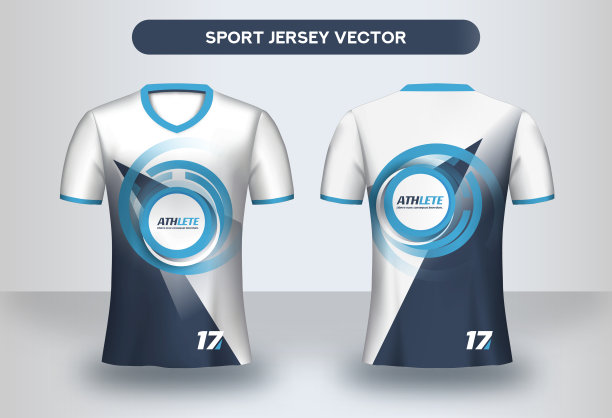 足球Jsersey设计模板。足球俱乐部制服t恤前后视图。图片下载