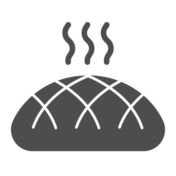 面包坚实的图标。热鲜棕色面包符号，象形文字风格的象形文字在白色的背景。用于移动概念和网页设计的面包店标识。矢量图形。图片下载