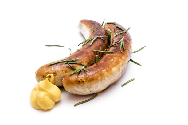 烤香肠孤立在白色背景图片下载