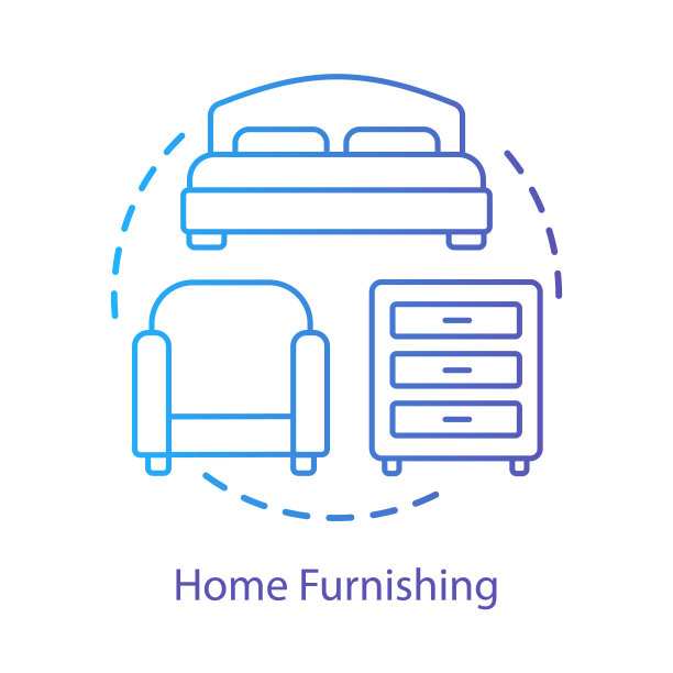 家居室内陈设概念图标。公寓设计规划理念细线插画。卧室装修。房子、地产房装修。矢量孤立轮廓绘制。可编辑的中风图片下载