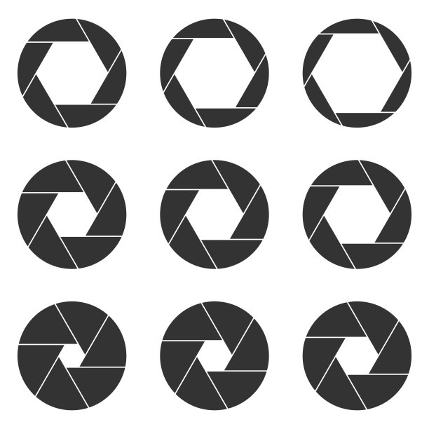 光圈为相机矢量设计插图孤立在白色背景图片下载