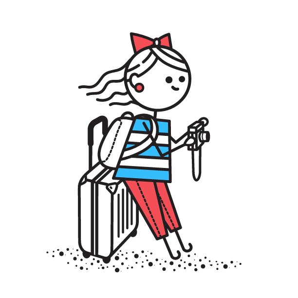 拿着行李的女人图片下载