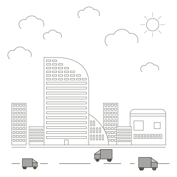 具有城市和建筑的现代概念。向量EPS 10图片下载