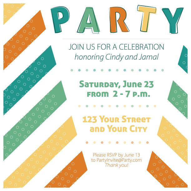 鲜艳的派对邀请图片下载