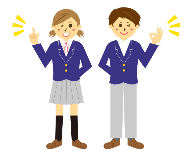 女学生和男学生矢量插图图片下载