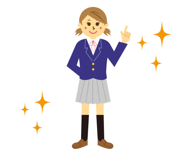 矢量插图的一个女学生在制服。图片下载