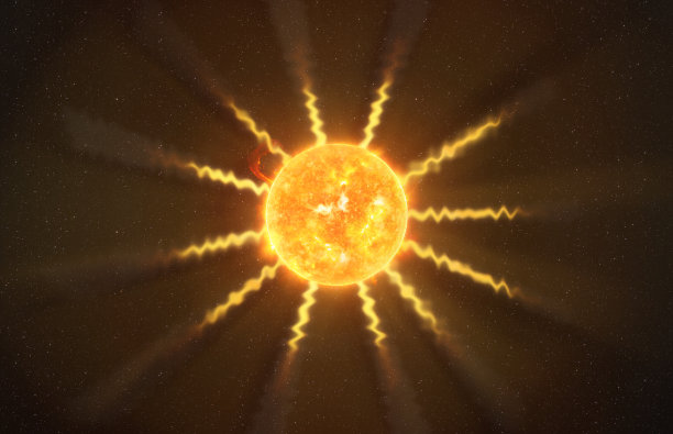 脉冲星对着黑暗星空的艺术视觉，这张照片的元素由美国宇航局提供图片下载