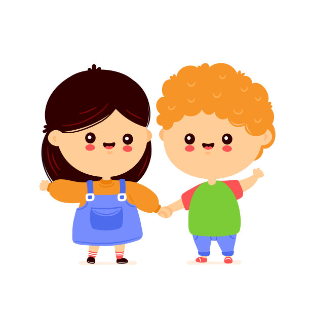 可爱快乐有趣的孩子们。微笑的男孩和女孩图片下载