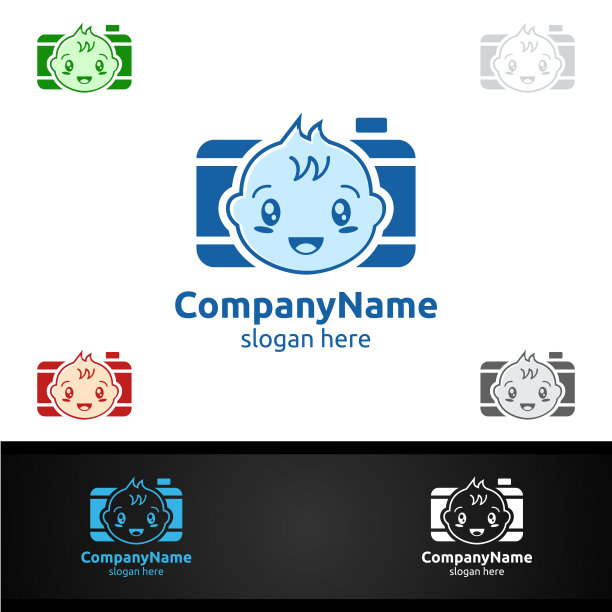 新生儿摄影符号与婴儿和相机概念图片下载