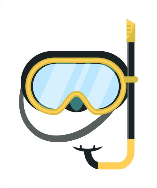面具潜水孤立在白色背景图片下载