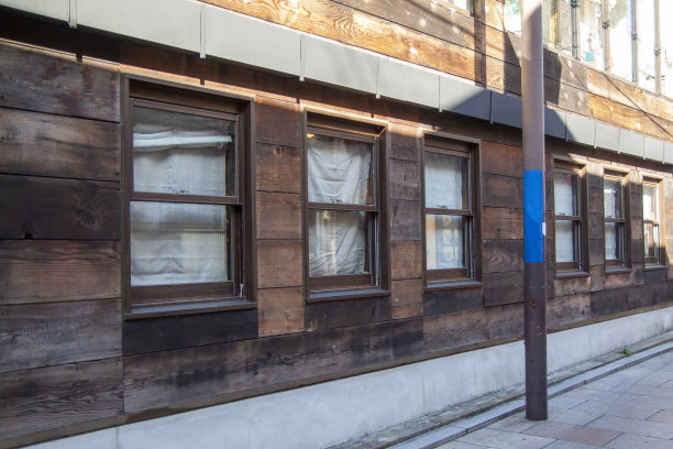 复古的木质立面和窗户图片下载