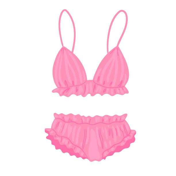 一套女性内衣孤立在一个白色的背景。矢量图形。图片下载