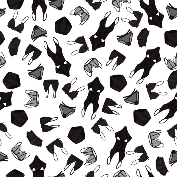 无缝女式内衣。矢量图形。图片下载