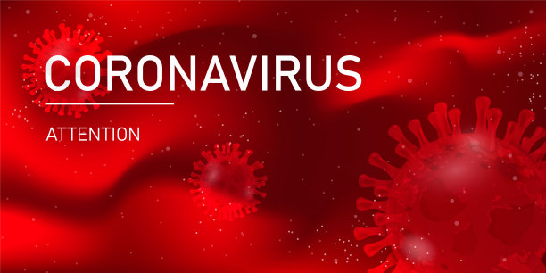 红色血液背景下的2019冠状病毒全息图。致命病毒类型2019-nCoV。冠状病毒细菌的3D模型。HUD风格的矢量图图片下载