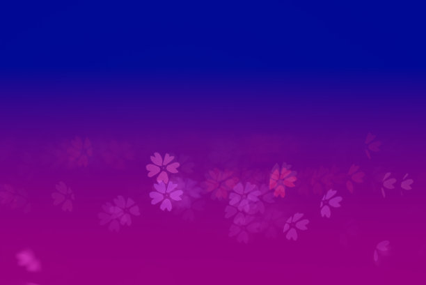 一个别致的树叶形状的散景，背景是蓝色和紫色的渐变。图片下载