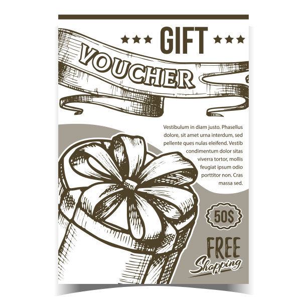 礼品券圆盒广告横幅矢量图片下载