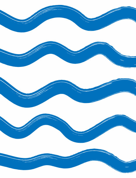 垂直模板与波浪线绘制与粗糙的画笔。海上枯燥乏味的背景。油漆、涂鸦、水彩。矢量插图。图片下载