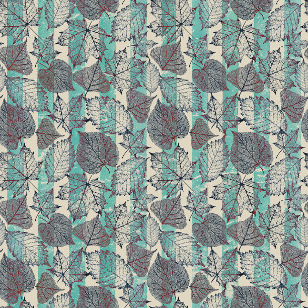 秋季抽象透明的叶片骨架条纹无缝图案图片下载