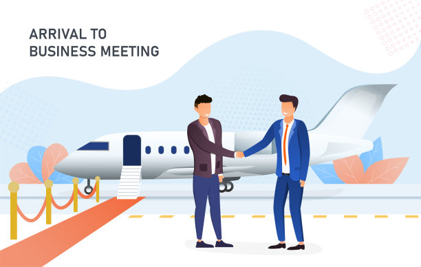 商人们在机场握手图片下载