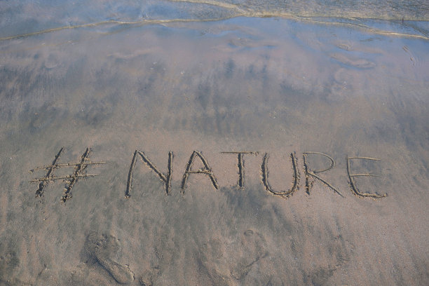 图片的标签标签写在阳光沙滩上的自然字写在沙滩上，Palolem海滩，印度果阿，概念社交媒体照片的手写在金色的沙子与现代标签前缀图片下载