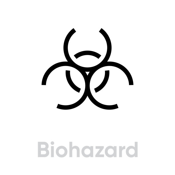 生物危害标志图标可编辑矢量线图片下载