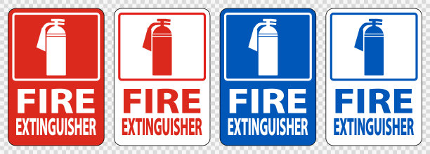 灭火器标志符号标志隔离透明背景，矢量插图图片下载