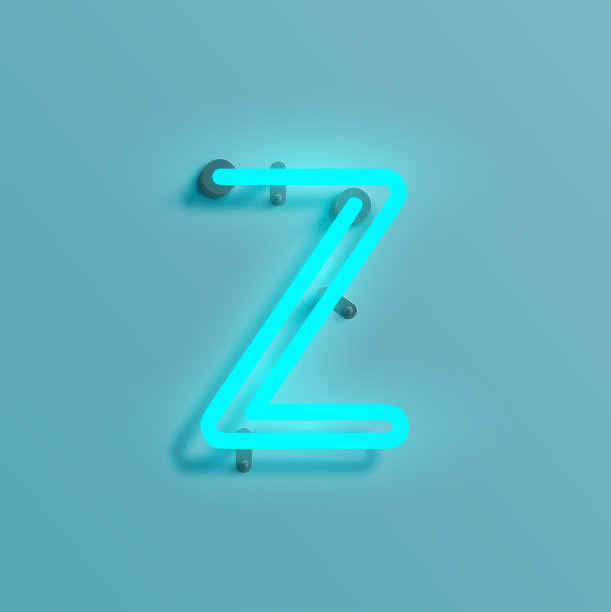 现实霓虹灯字符从排版，向量图片下载