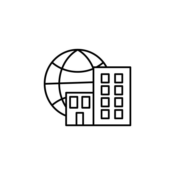 建筑、办公室、公司线性插画图标（白色背景）图片下载