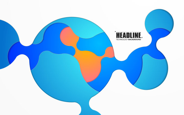 叠加水滴形状的抽象图形，矢量背景。图片下载