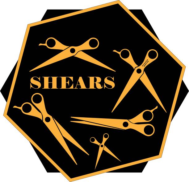 剪子设置，理发店或理发师平面图标孤立的背景。每股收益10向量图片下载