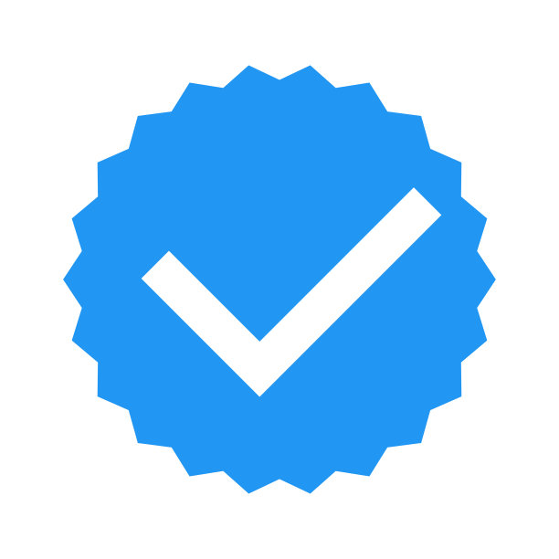 检查标记蓝色平坦图标。矢量孤立的复选标记图标。图片下载