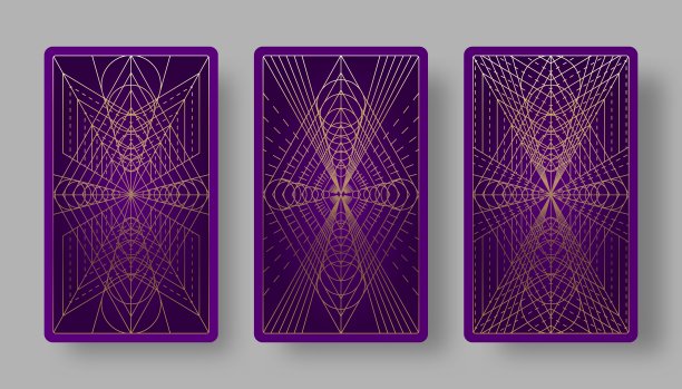 塔罗牌背面带有几何图案图片下载