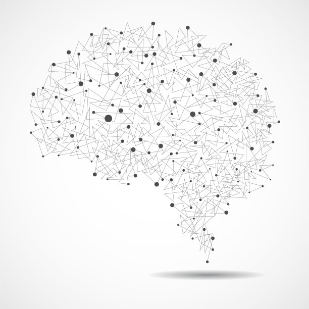 人类大脑中抽象的点和线图片下载