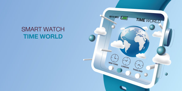 智能手表的世界时间概念图片下载