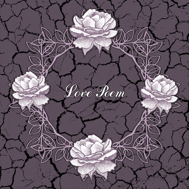 艺术图形方形框装饰玫瑰花图片下载