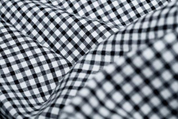 方模式。黑色和白色格子织物近。几何背景图片下载