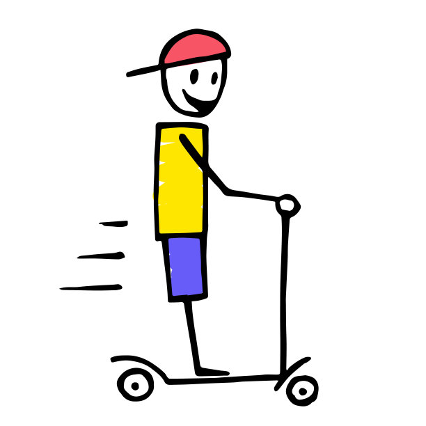 戴着帽子骑着摩托车的Stickman。春季和夏季活动说明。图片下载