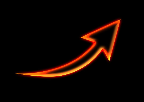 抽象向上的红色箭头图片下载