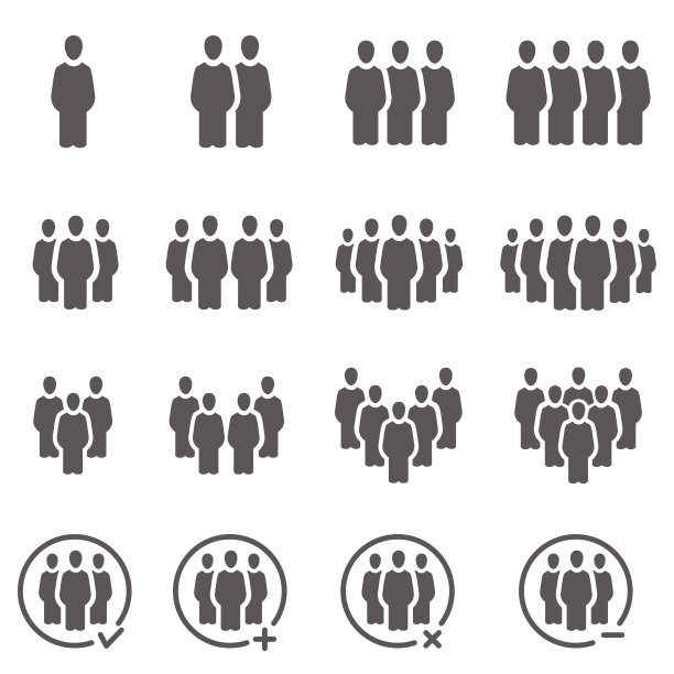 人和人口图标集，矢量和插图图片下载