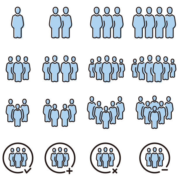 人和人口图标集，矢量和插图图片下载