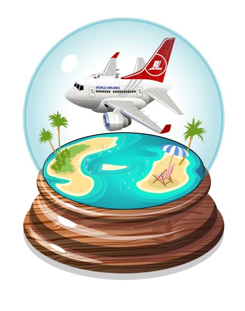 卡通夏日水晶球图片下载