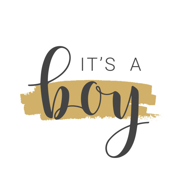 白色背景上的一个男孩的手写体。矢量插图。图片下载