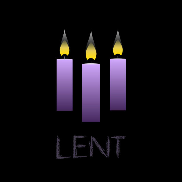 四旬斋紫色圣坛蜡烛简单扁平的图标图片下载