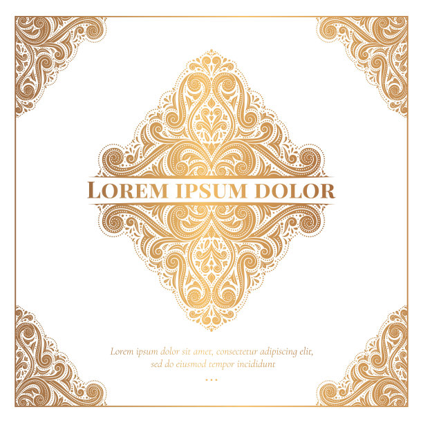 装饰金色框架与向量装饰。优雅,经典的元素。可用于珠宝、美容、时尚等行业。伟大的标志，标志，背景或任何理想的想法。图片下载