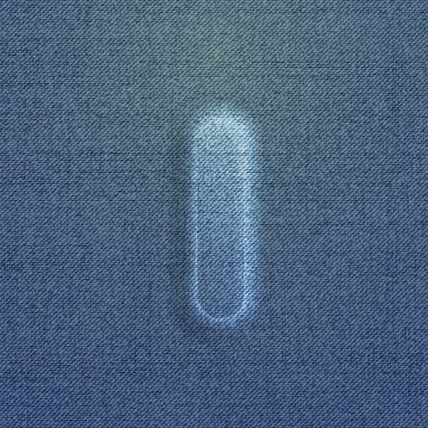 由牛仔布制成的字符，从一个字体，向量图片下载