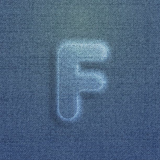 由牛仔布制成的字符，从一个字体，向量图片下载