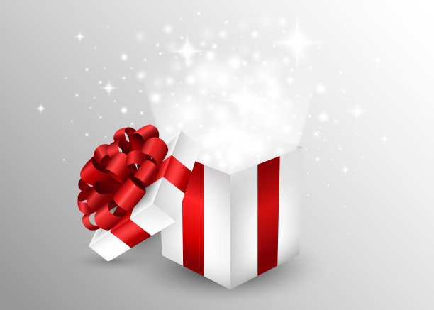 白色背景下的圣诞礼物特写镜头图片下载
