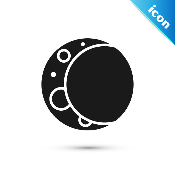 灰色的月亮图标孤立在白色的背景。矢量图图片下载