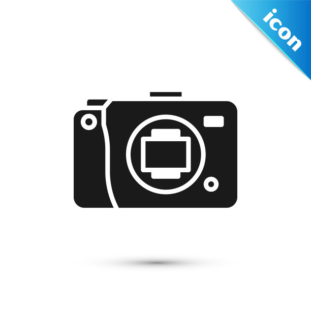 灰色无反光镜相机图标孤立在白色背景。与相机图标。矢量图图片下载