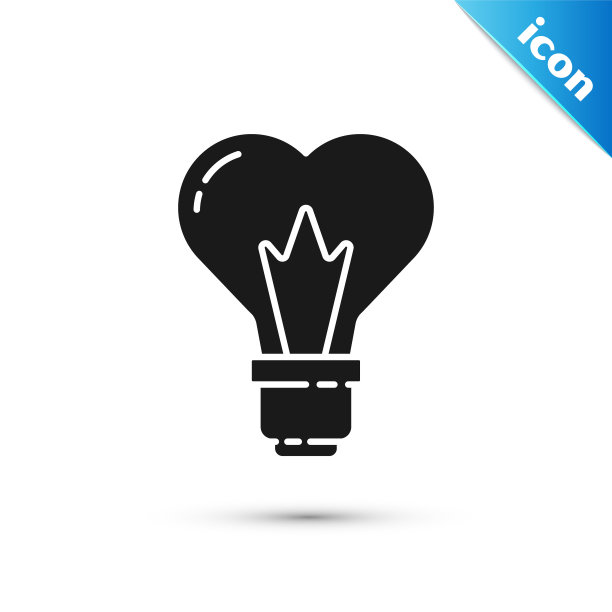 灰色心形灯泡图标孤立在白色背景。爱的象征。3月8日。妇女节快乐。矢量图图片下载